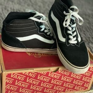 Vans Black and White High-Top Sneakers